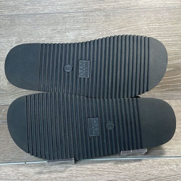 Steve Madden NYC Women’s Sz 9 Double Buckle Black Hook & Loop Slingback Sandals - Picture 8 of 11